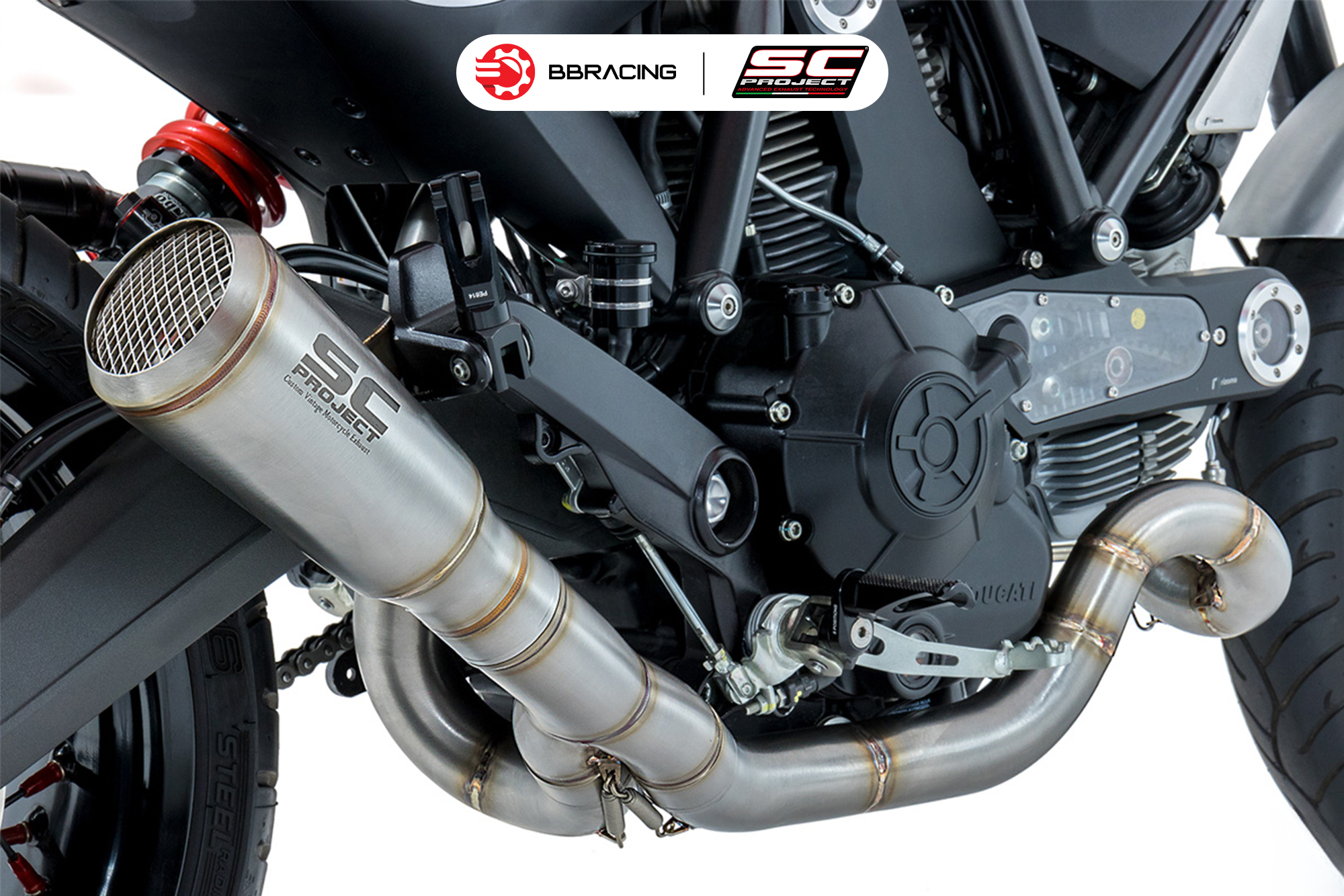 DUCATI SCRAMBLER SCARICO COMPLETO SILENZIATORE CONICO